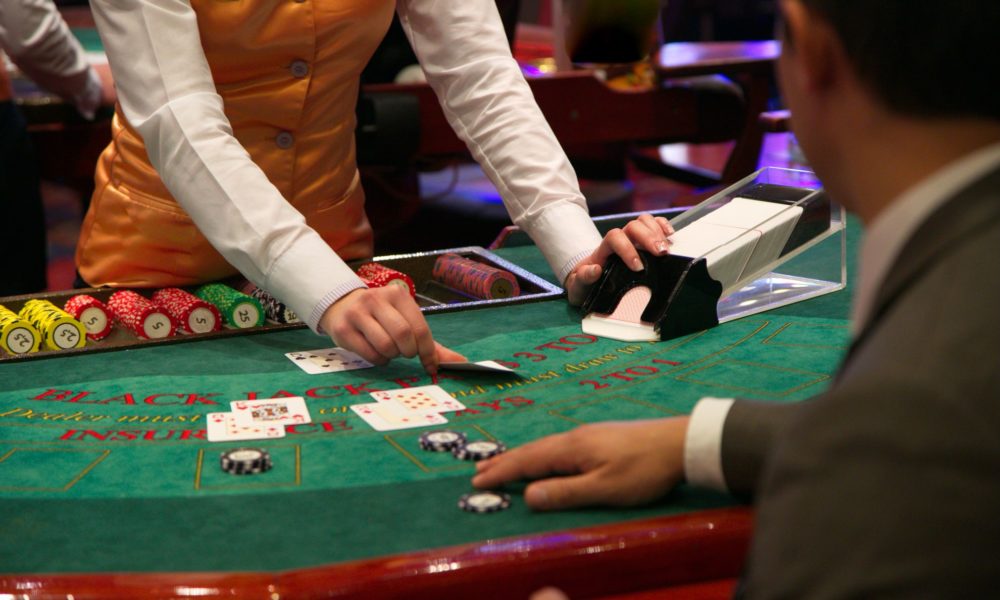 A person playing casino at the casino club